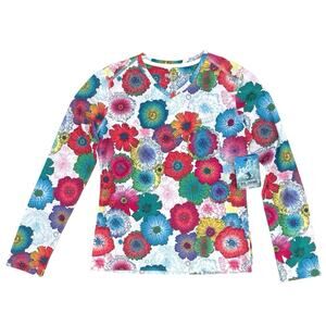 NEW Reel Legends Youth Long Sleeve Floral UV Fishing Shirt Rash Guard KID Size L